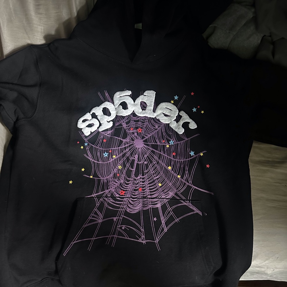 Black and Purple Lightweight Shirt Jacket with Artistic Design